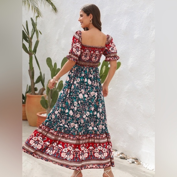 Folklore Melody Off Shoulder Bohemian Summer Dress - Picture 3 of 3